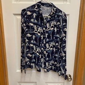 Reformation goddess button down w tie sleeves